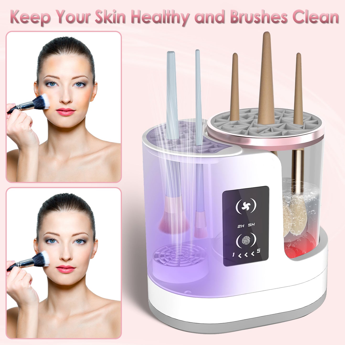 4 In 1 Electric Makeup Brush Cleaner USB Powered / Automatic Cleaning Machine