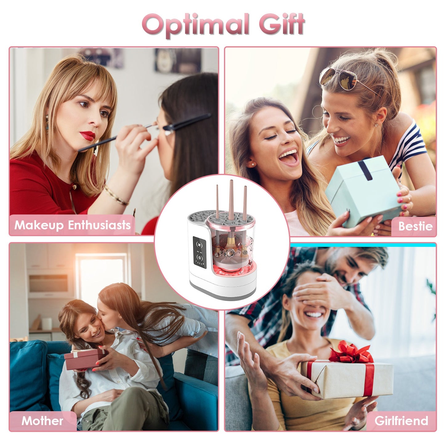 4 In 1 Electric Makeup Brush Cleaner USB Powered / Automatic Cleaning Machine